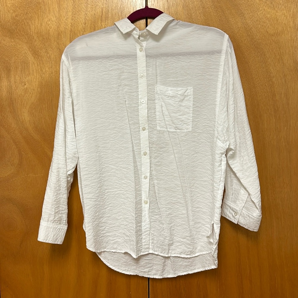 Loft White Button Down Blouse